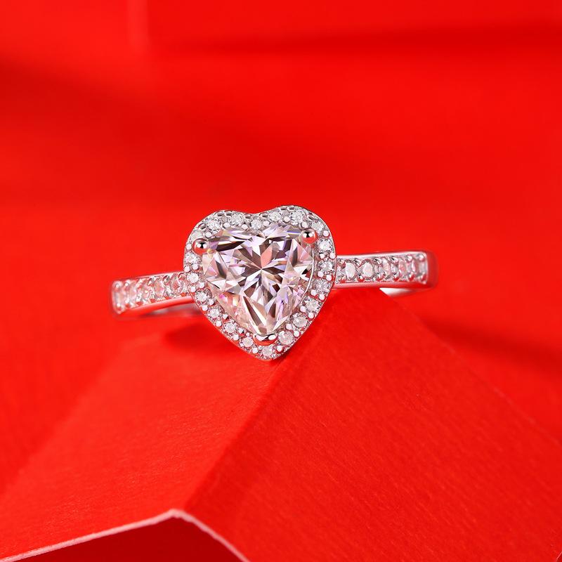 Tancise Classic 925 Sterling Silver  Moissanite Ring Ladies Jewelry Wedding Promise Party Gift