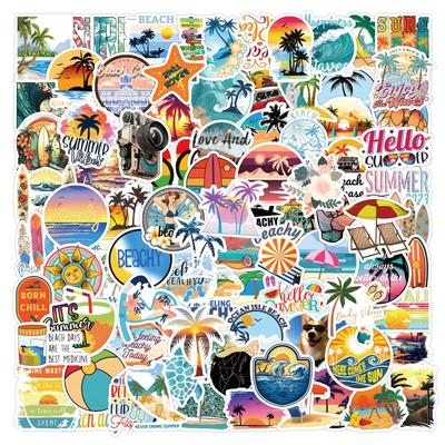 120 Sommer Kokospalme Strand Graffiti Aufkleber Skateboard Auto Handy Wasserkocher Dekoration Aufkleber