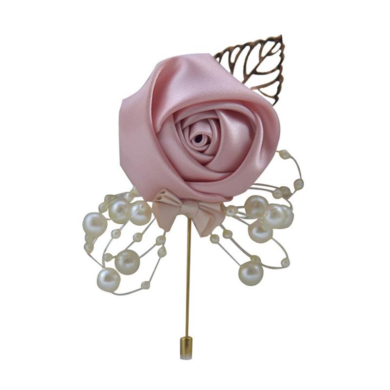 

Bust Brooch Suit Collar Flower Wedding Groom And Bride Brooches Accessories Rose Collars Flower Simulation Conference wedding розовый