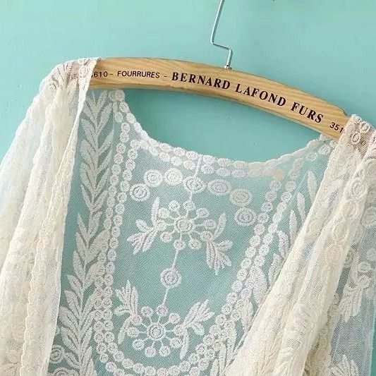 Sunscreen Clothes for Women Cardigans Long Sleeves Shawls Summer Air Conditioning Lace Jackets Thin Mesh Tops