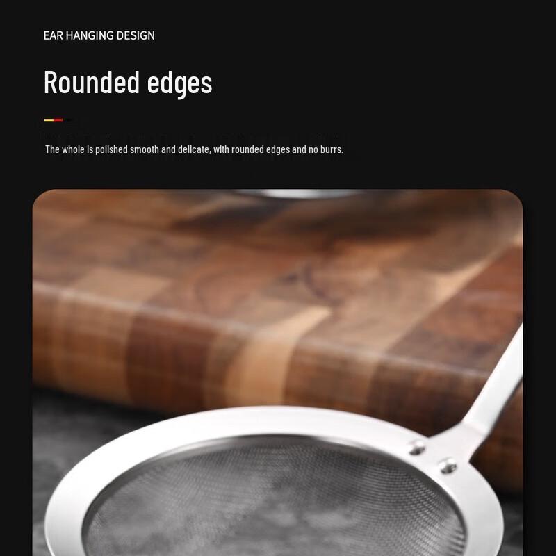 304 Stainless Steel Mesh Strainer with Sapele Wood Handle