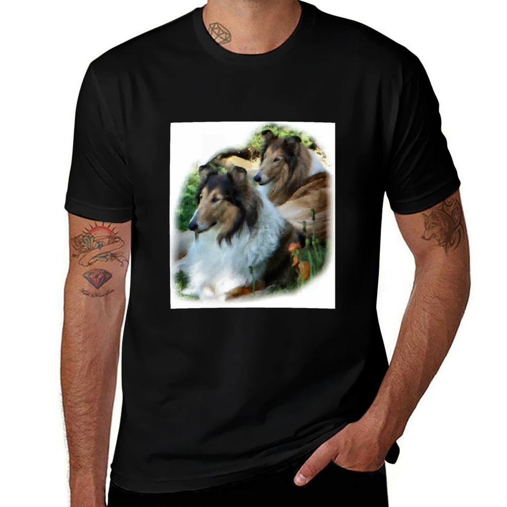 Rough Collie Lovers Art Gifts Tshirt Abstract Pattern Print Top