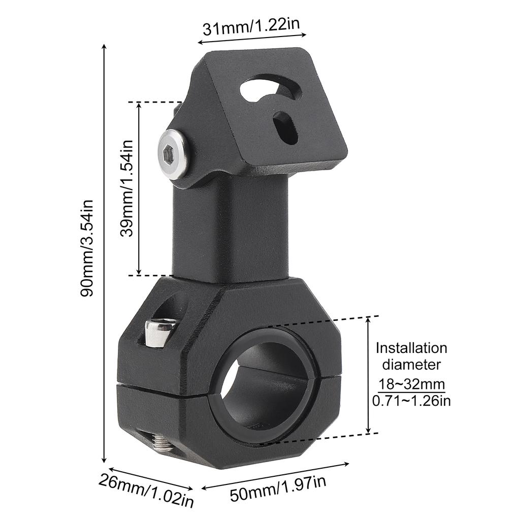 Aluminum Alloy Motorcycle Auxiliary Lights Bracket 360 Degree Horizontal Bull Bar Motorcycle Fog Lights Mount Bracket Clamp