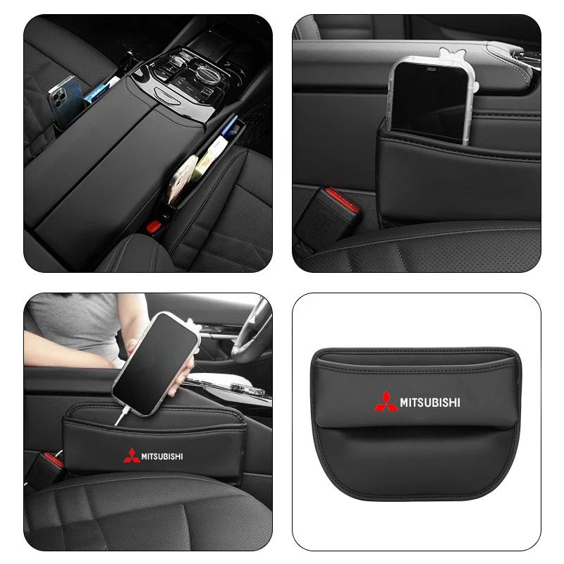 Organizador de Bolsillo para Hueco de Asiento de Coche Multifunción Caja de Almacenamiento Universal Para Mitsubishi Asx Lancer Outlander Pajero L200 Colt Ralliart