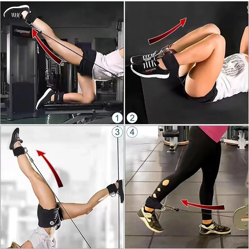 New Fitness Ankle Straps - Heavy-Duty Nylon Leg Cuffs for Cable Machine Kickbacks, Hip Thrusts & Lower Body Workout, Adjustable