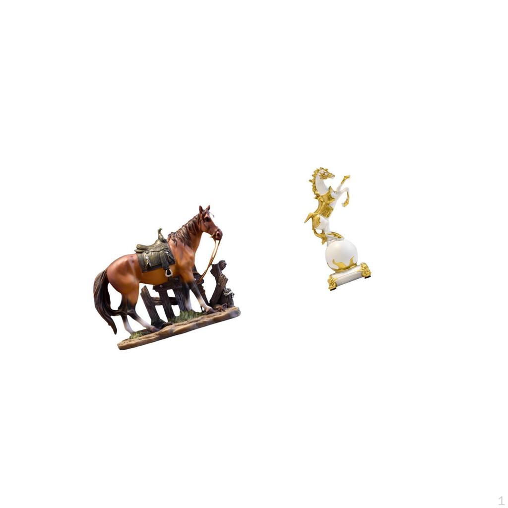 Horse Statue Art Ornament Desk Decoration Collection Resin Sculpture Figurine Modern Tabletop