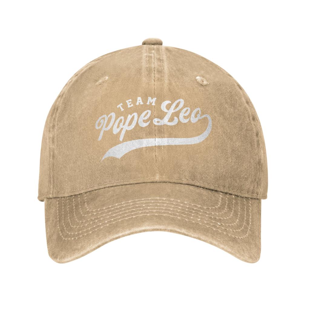 Vintage Team Pope Leo Xiv Baseball Cap Unstructured Unisex Distressed Cotton Snapback Hat Cardinal Robert Prevost Gift Hats