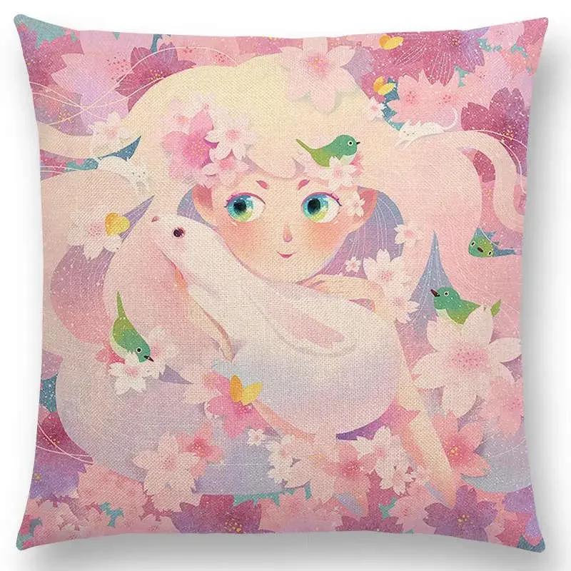 Neuankömmling Bunte Träume Schwarze Katze Niedliche Mädchen Magische Sonne Mond Warm Stern Kissenbezug Autoabdeckungen Sofa Wurfkissenbezug