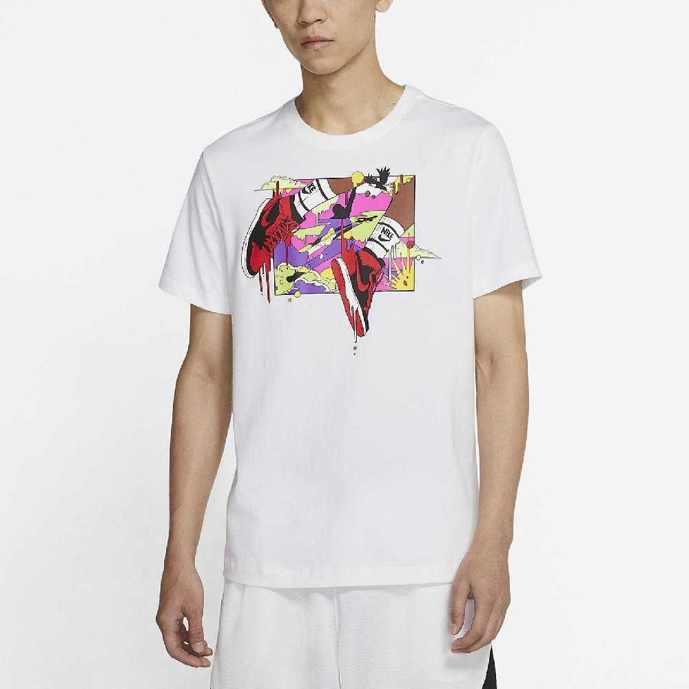 Air Jordan Running Training Casual Round Neck Cartoon Print Short Sleeve T-Shirt Men Tops White DO1927-100