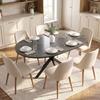 Tavolo da Pranzo Estensibile per 4-6 Persone, Tavolo da Cucina in Look Industriale con Gamba a Ragnatela, Nero