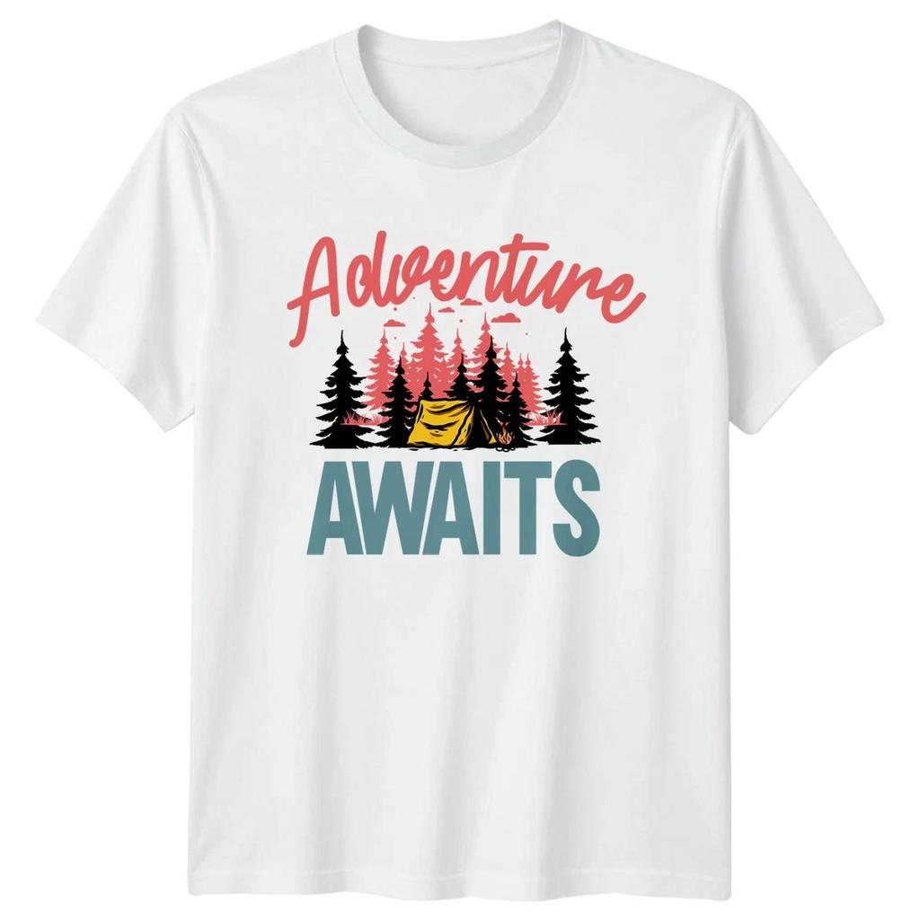 Adventure Awaits T-Shirt Camping Hiking Outdoors