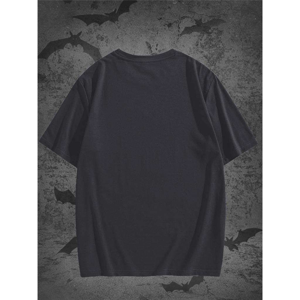 Dark Fantasy Map Print Short Sleeve T-Shirt for Men Fabric Casual Tee with Crew Neck Breathable, Slight Stretch Material for Summer Style