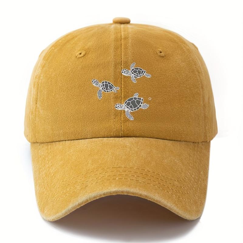Fashionable Printed Turtle Print Baseball Cap for Men and Women, Outdoor Activities, Vacation, Travel, Camping, Leisure