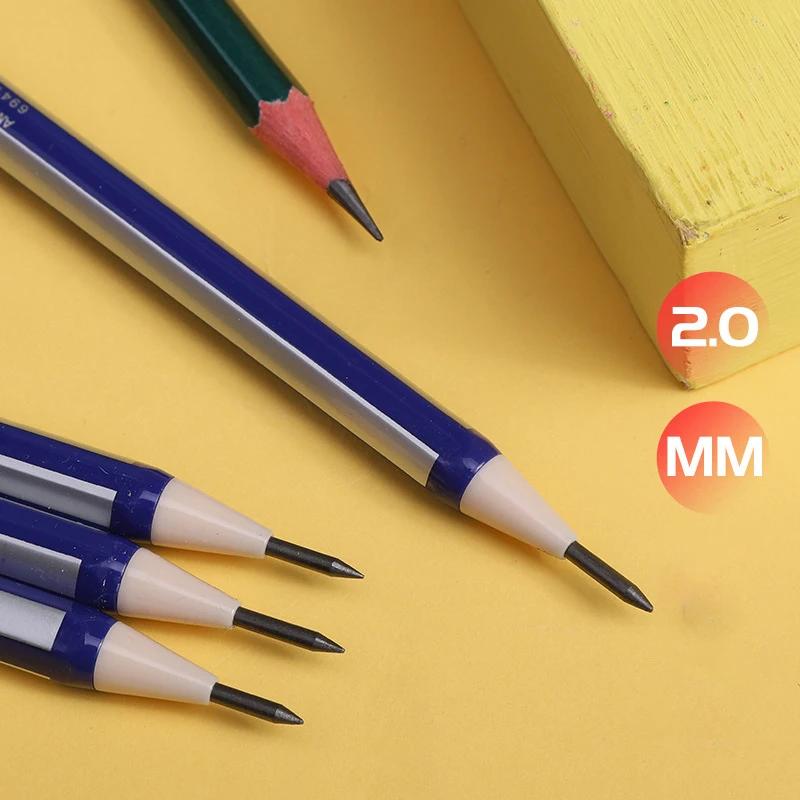 Non Sharpening Mechanical Pencils with Pencil Sharpeners 2.0mm Replaceable Refills Press Pens School Stationery Office Supplies