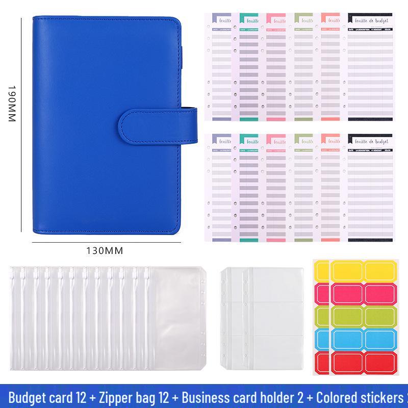 A6 Macaron Leather PU Loose-leaf Binder Notebook for Family Finance Budget Planning