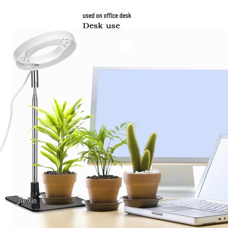 LED Telescopic Plant Growth Lamp: Angel Ring Full Spectrum Red & Blue Light for Succulents & Flowers