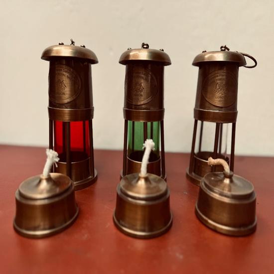 Antique Style Brass Mining Oil Lamps, Set of 3 Nautical Lanterns Home Decor