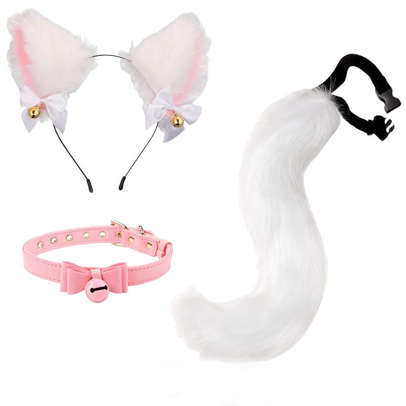 Handmade Cat Ears & Tail Set: Cute Cosplay Hair Accessories for Catgirl