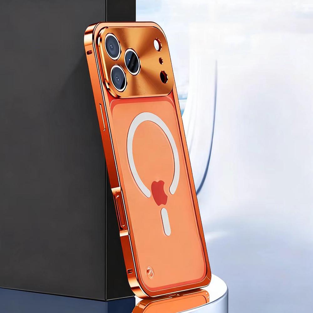 Luxury Metal Magnetic Phone Case For iPhone 17 16 15 14 13 12 Pro Max For Magsafe Wireless Charging Full Lens Protection Shockproof Cover