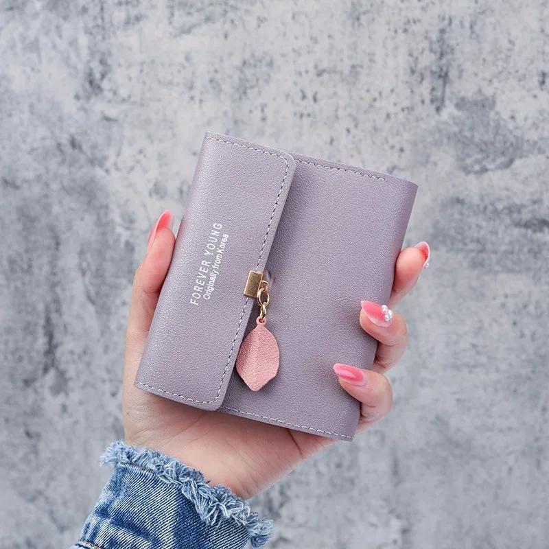 Korean Version of The Simple Small Wallet 30% Buckle Coin Purse Large-capacity Wallet Multifunctional Short Ladies Wallet.
