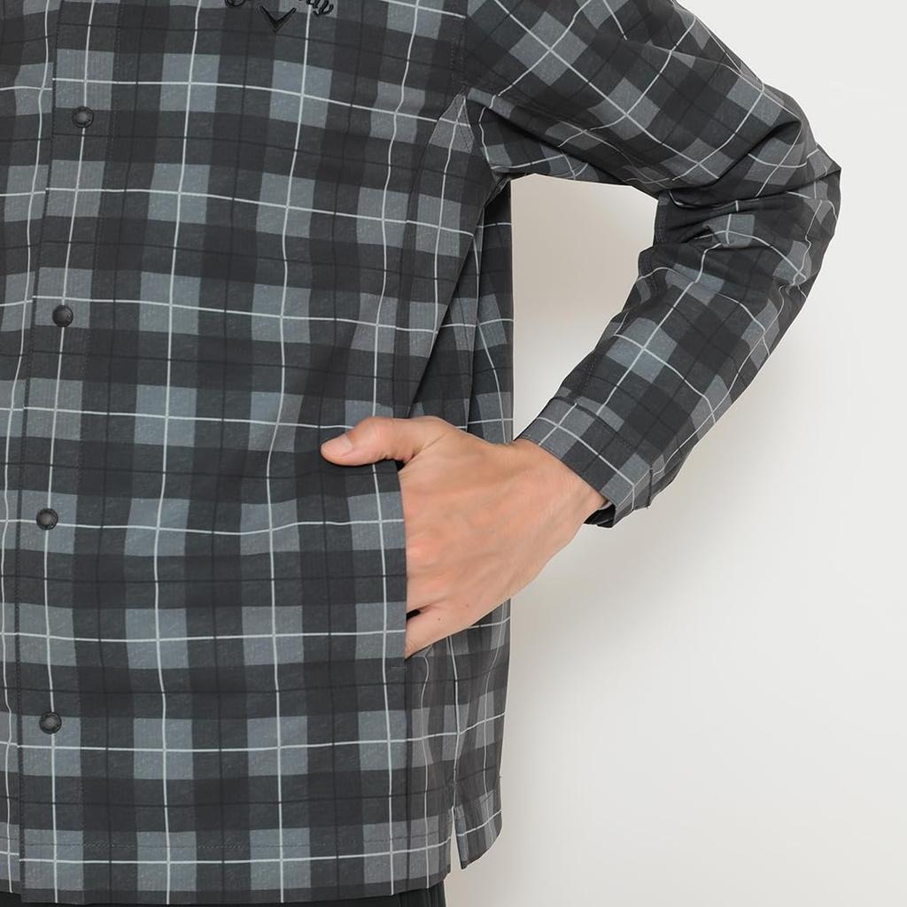 Callaway Stretch Dot Air Check Pattern Shirt C25215102 Men's 8-Way Blouson, Black,
