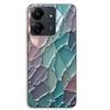 Coque De Téléphone Personnalisée - MANIACASE - Xiaomi Redmi 13C 4G - Silicone TPU - Texture Écailles De Verre Colorées - Noir