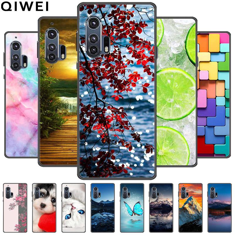 For Moto Edge Plus 2020 Case 6.7'' Flowers Soft TPU Beautiful Phone Cases for Motorola Edge+ 2020 Protect Silicon Bumper Cover