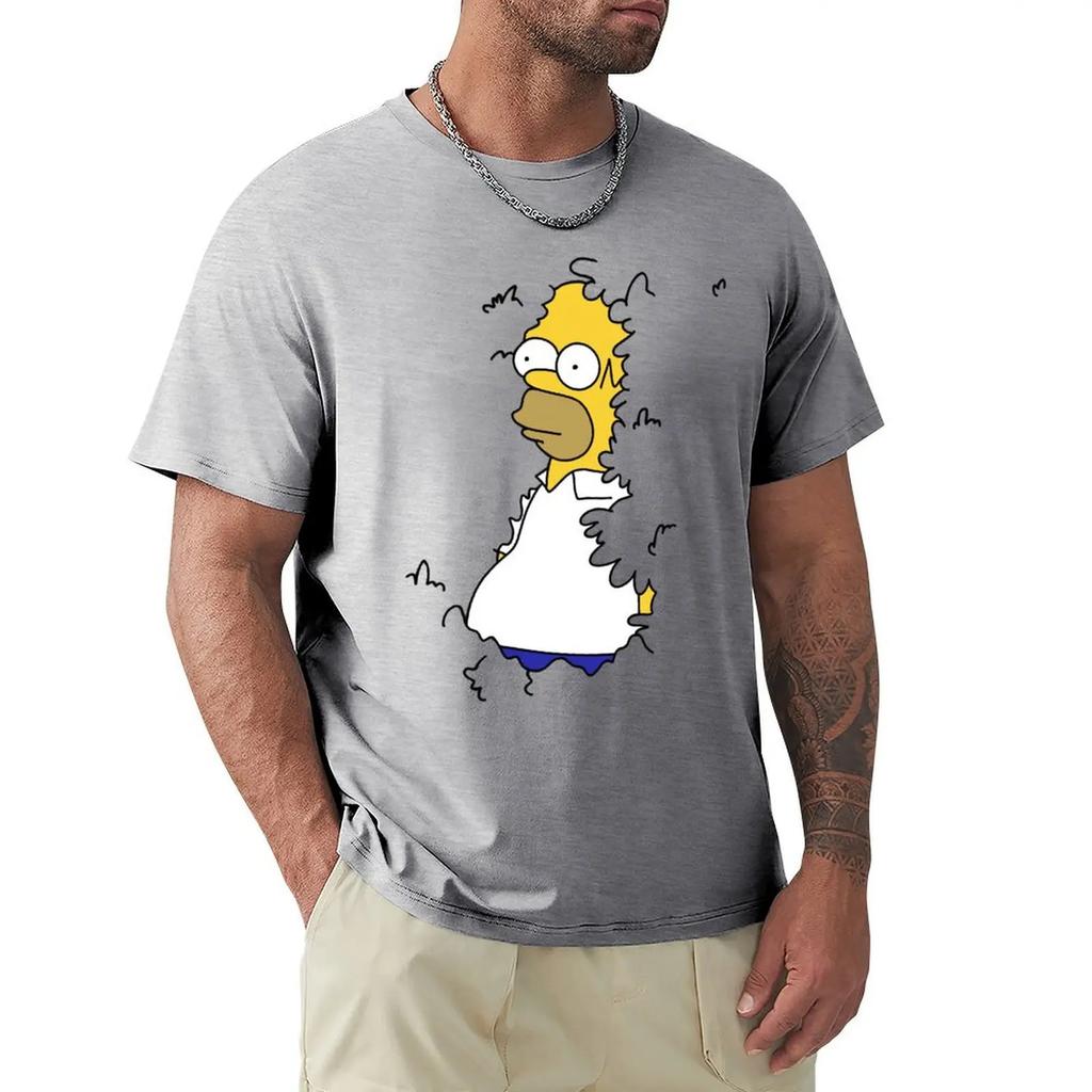 Summer Clothes Heavyweights Customizeds Sweat Fitted T Shirts for Men Homer in H Meme Classic TShirt Men Clothing Graphic