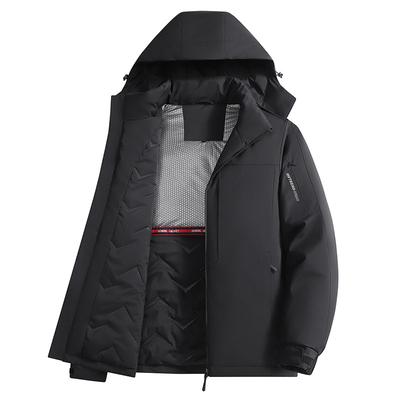 Winter Graphen Schwarzes Gold Baumwolljacke, Große Größe Warme Outdoor Baumwolljacke, Winddichte und Wasserdichte Einsatzjacke