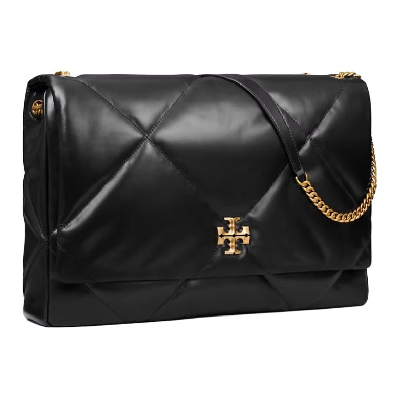 Tory Burch Kira Quilted Napa Leather Shoulder Bag Large Unisex shoulder bag Black 167166-001