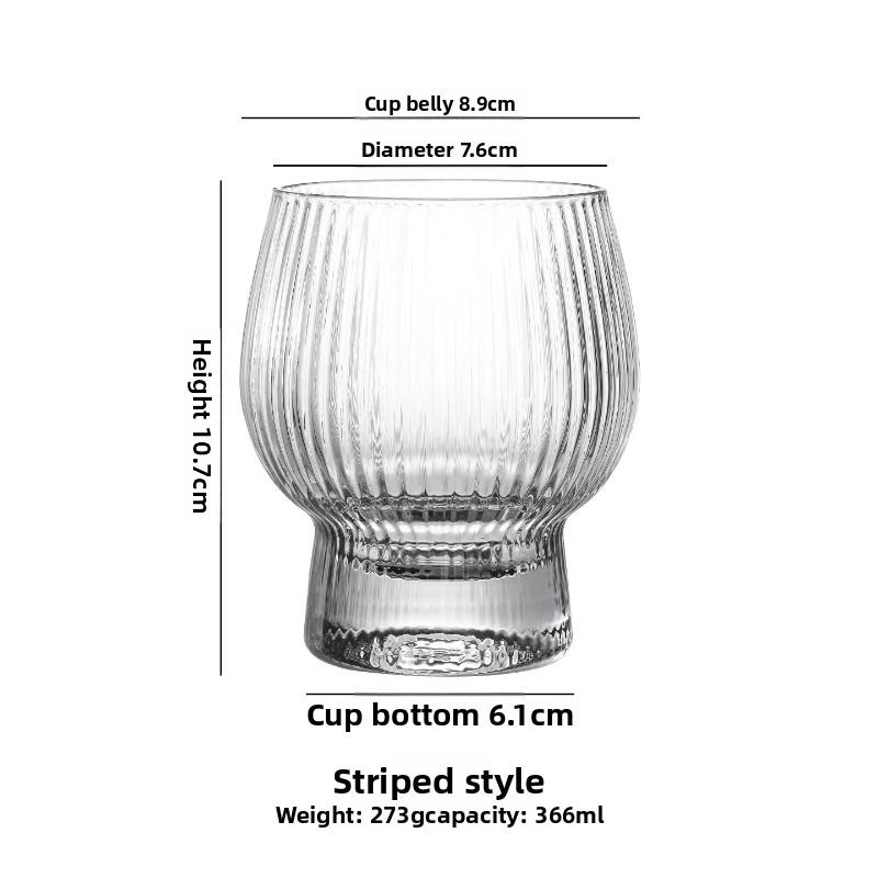 Drum Shaped Glass Tumbler with Thick Base Luxury Whiskey and Americano Cup for Home Bar Entertainment Modern Decor