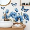 Fun-c12 Bemalte Romantische Blaue Blumen Schmetterling Schlafzimmer Wohnzimmer Hintergrund Layout Wandaufkleber