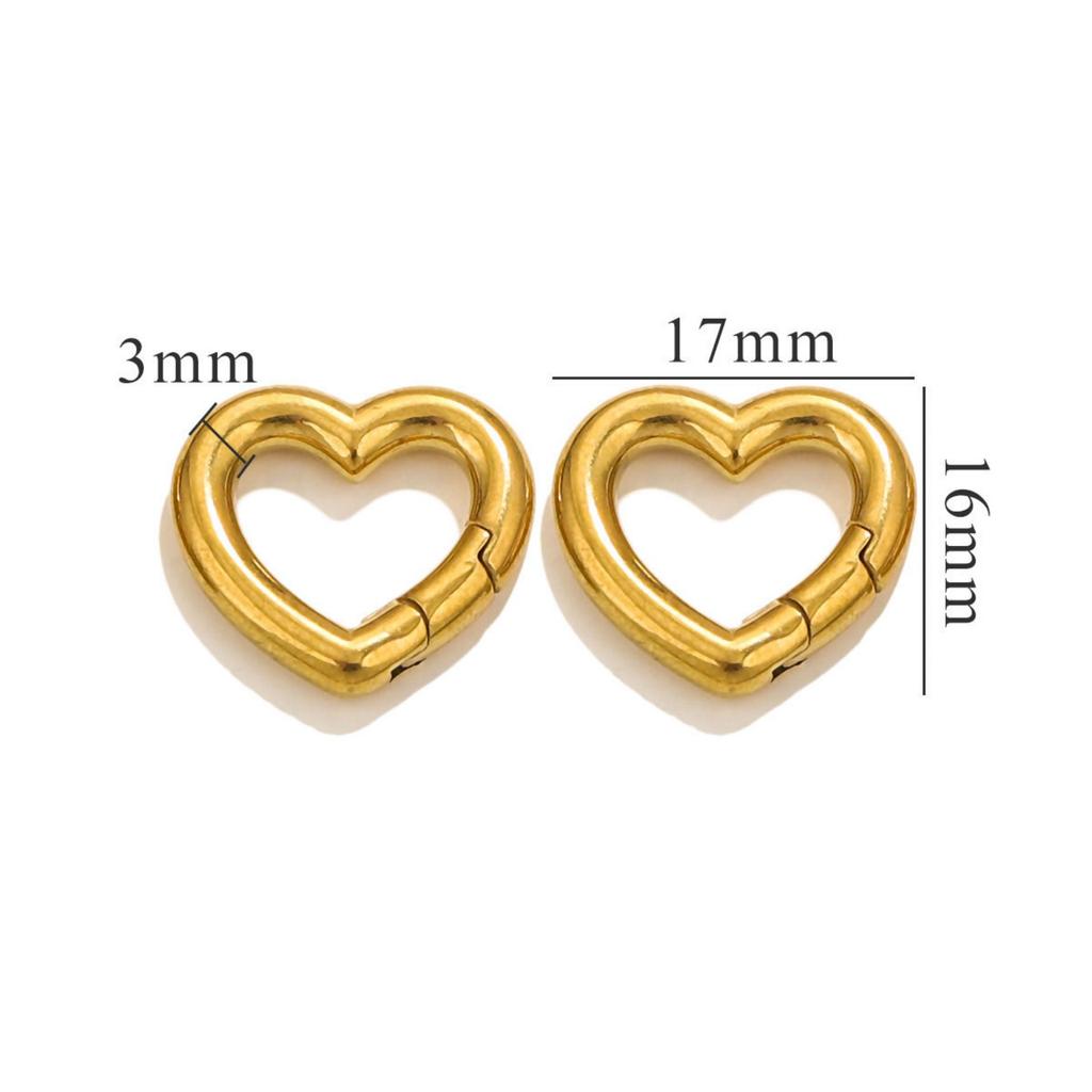 304 Stainless Steel Bolt Spring Ring Clasps Polished Heart Circular Connector DIY Necklace Jewelry Making Lobster Buckle, 1Piece