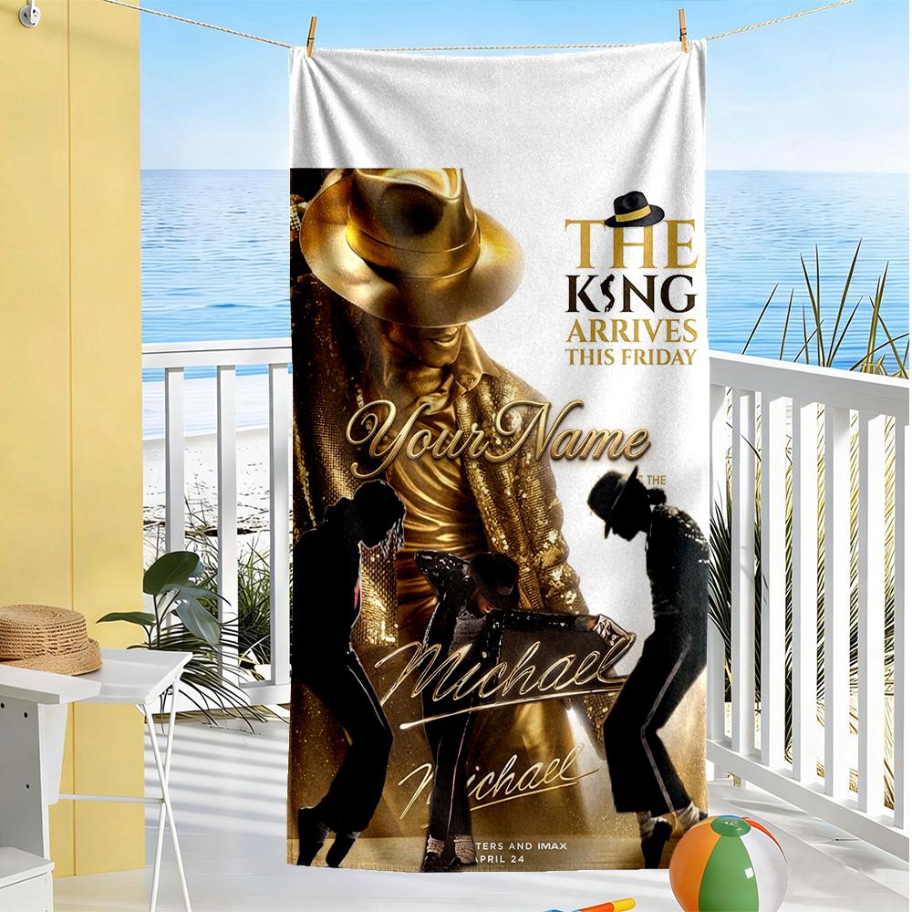Michael Jackson Customize Your Name Beach Towel Super Soft Microfiber Quickdry Fabric Portable for SwimmingBeachCamping Travel Beach AccessoriesGym