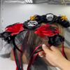 Halloween Headwear Spider Ghost Head Flower Ribbon Headdress For Women Girls Kids Cosplay Clothing Accessory