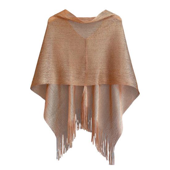 Women Beach Shawl Breathable Fabric Cover-up Shawl with Versatile Tassel Design Weddings Parties Travel Daily