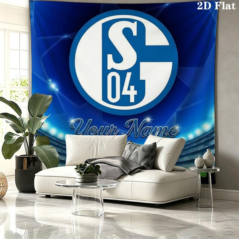 FC Schalke 04 Custom Name Wall Tapestry Aesthetic Wall Hanging Printed Fabric Blanket Decorative Tapestries for Bedroom Living Room Home Decor