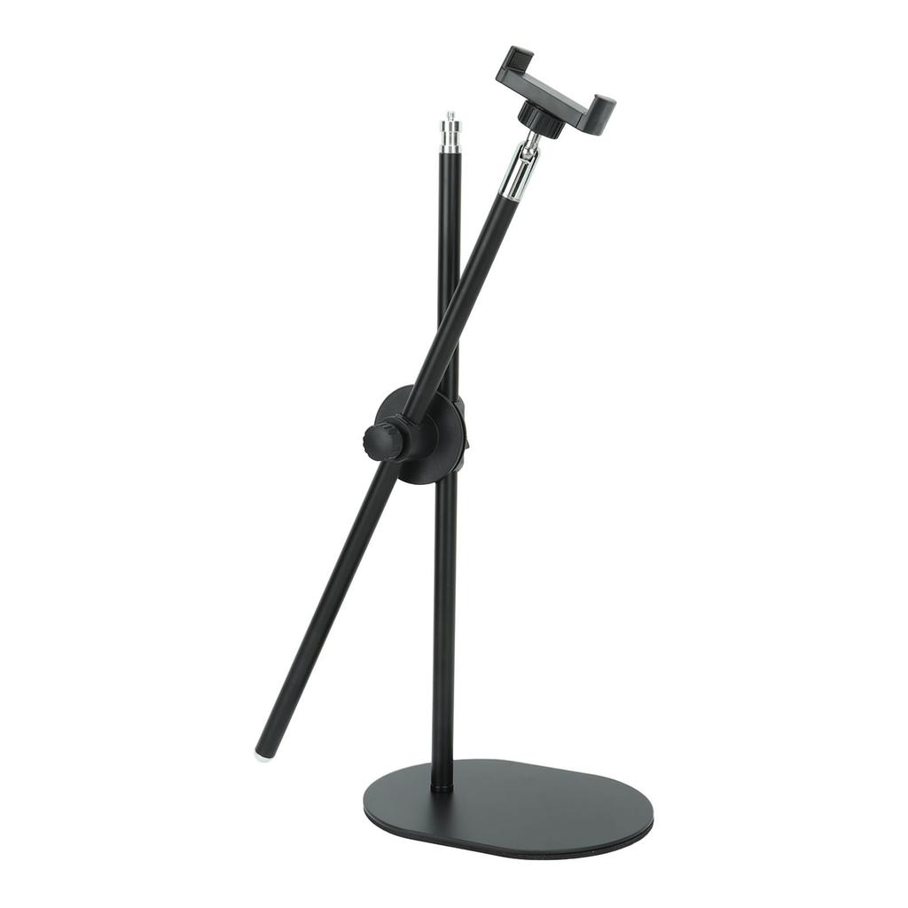 Overhead Phone Mount Multiangle Adjustable Telescopic Tabletop Video Recording Live Stream Phone Arm Clamp Holder Stand