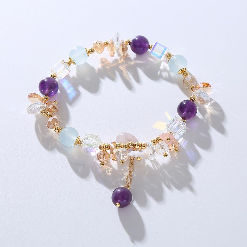 

Vintage Purple Crystal Bracelet Lucky Bracelet Bangles Women Fashion Jewelry daily accessories Gift фиолетовый