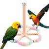 Solid Wood Rotary Tabletop Bird Perch Detachable Birds Grinding Perch Holder  Parakeets
