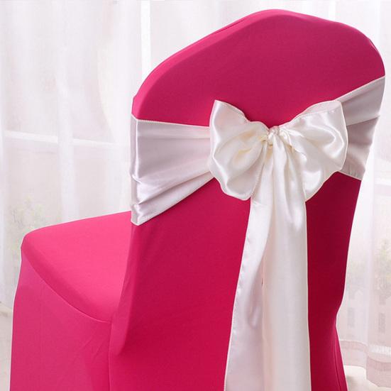 10Pcs Chair Back Flower Satin Chair Tie Bow DIY Bow Tying Banquets Parties Weddings Decoration Chair Styling Accessories