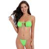 Ensemble Bikini Femme 2 Pièces Sexy Coupe Écartée Cordon de Serrage Dentelle Soutien-gorge Haute Élasticité Bas de Maillot de Bain Taille Basse Ensemble Séchage Rapide Maillot de Bain Polyvalent