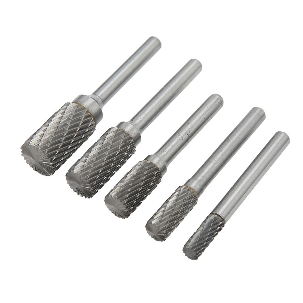 Double Cut Carbide Burrs Rotary Files Set 6mm Shank for Metalwork Wood Carving Jewellery Making Surface Grinding