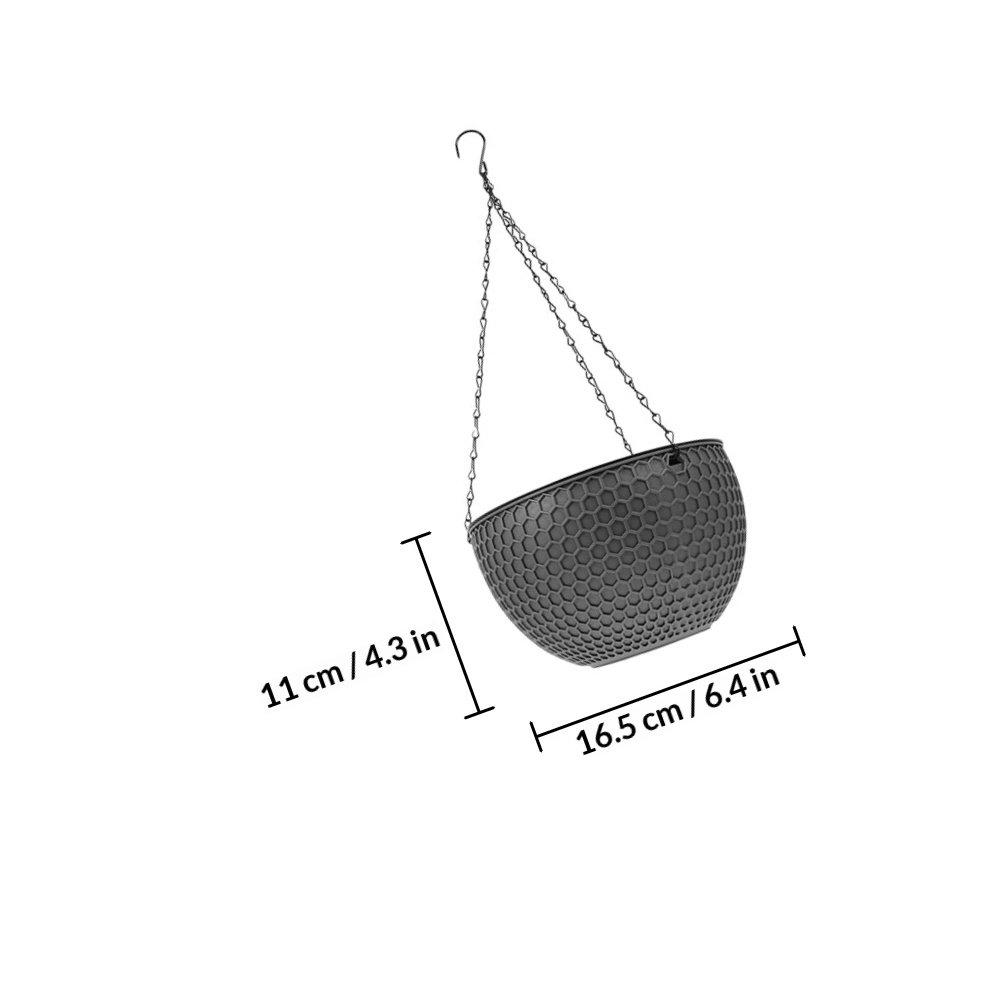 2Pcs Plastic Hanging Planter Basket Round Wall Mounted Flowerpot for Small Plants Succulents Indoor Outdoor Decoration Stylish