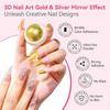 Makartt 3D Gel Nail Art & Chrome Nail Powder Kit: 15g Sculpting Gel for Nail Art  No wipe 3D Molding and Metallic Chrome Powder Set for Decoration Ma