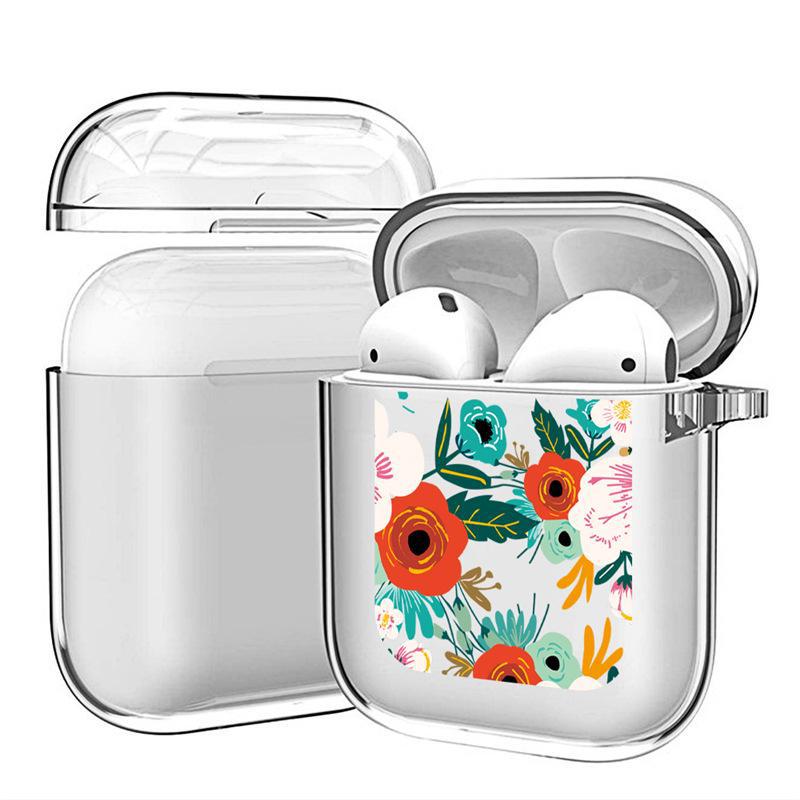 "Chrysanthemum Design Shockproof Transparent TPU Soft Case for Apple AirPods 4"