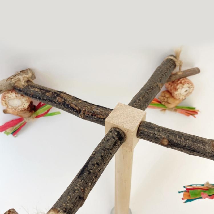 Multifunctional Parrots Stand Rotating Scratchers Toy for Conure Budgies