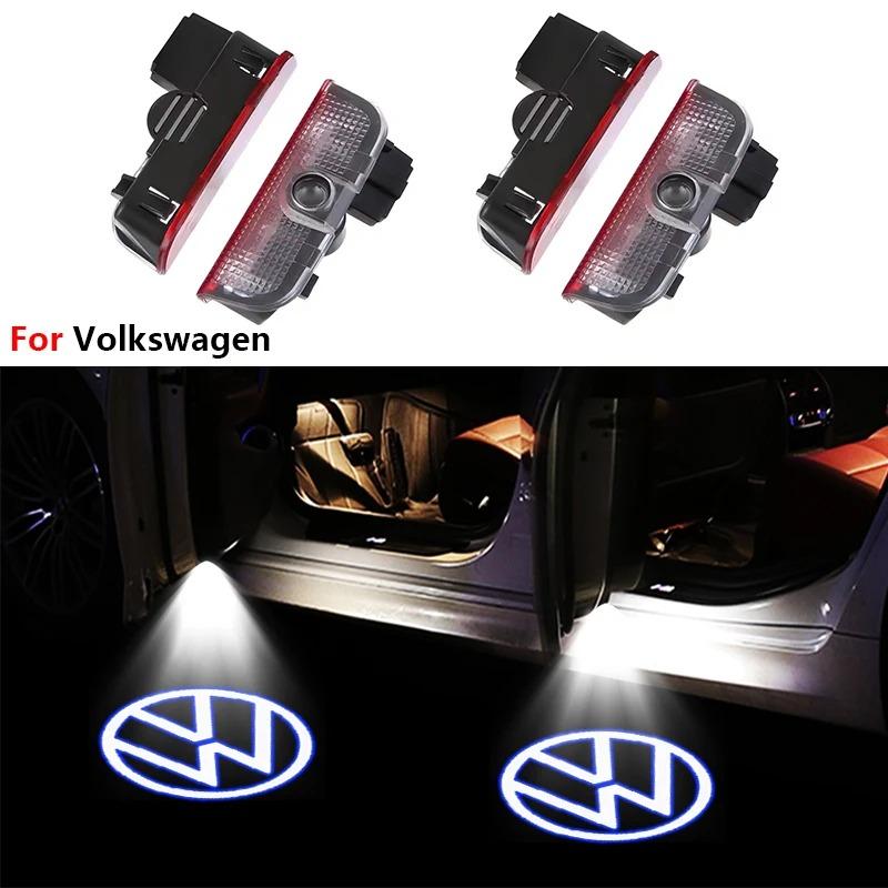 2 For VW Touareg GTI MK6 Golf 5 6 7 Passat B6 B7 B8 B9 Jetta MK7 R LED Car Door Projector Welcome Ghost Shadow Light Accessories Zw4