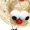 Pet Straw Hat with Bamboo Dragonfly Propeller Mini Woven Straw Hat for Cats Small Dogs Cartoon Cinco De Mayo Sun Cap for Outdoors