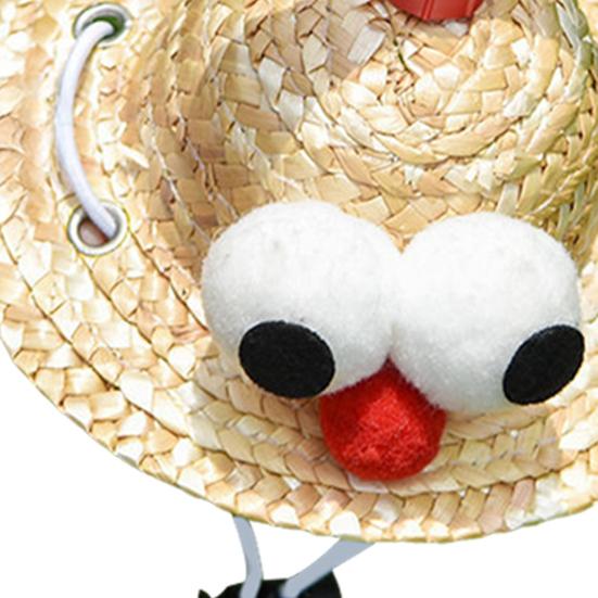 Pet Straw Hat with Bamboo Dragonfly Propeller Mini Woven Straw Hat for Cats Small Dogs Cartoon Cinco De Mayo Sun Cap for Outdoors